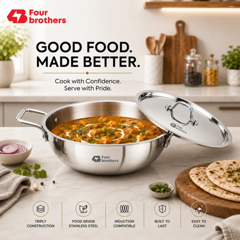 Four Brothers Triply Kadai 20 cm / 1.4 L 4BTPIK