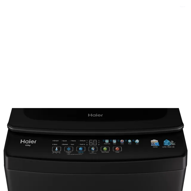 Haier 8.5 Kg 5 Star Fully Automatic Top Load Washing Machine with In-Built Heater, Oceanus Wave Drum & Ultra Fresh Air HWM85-326BK
