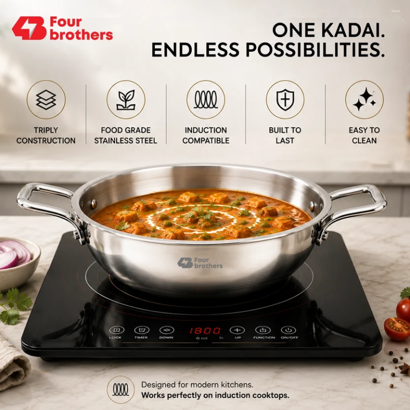 Four Brothers Triply Kadai 20 cm / 1.4 L 4BTPIK