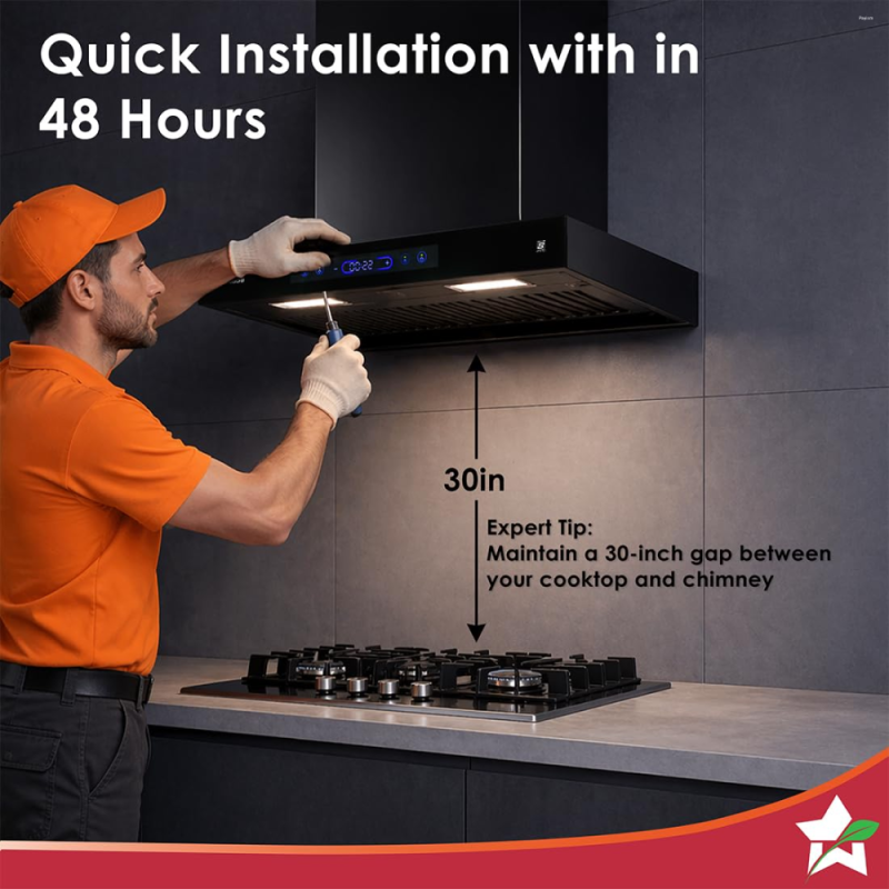 Wonderchef Ultra Sleek 60 cm Filterless BLDC Auto-Clean Chimney with 1800 m³/hr Suction, Motion Sensor, Touch Control & 9 Speed Levels