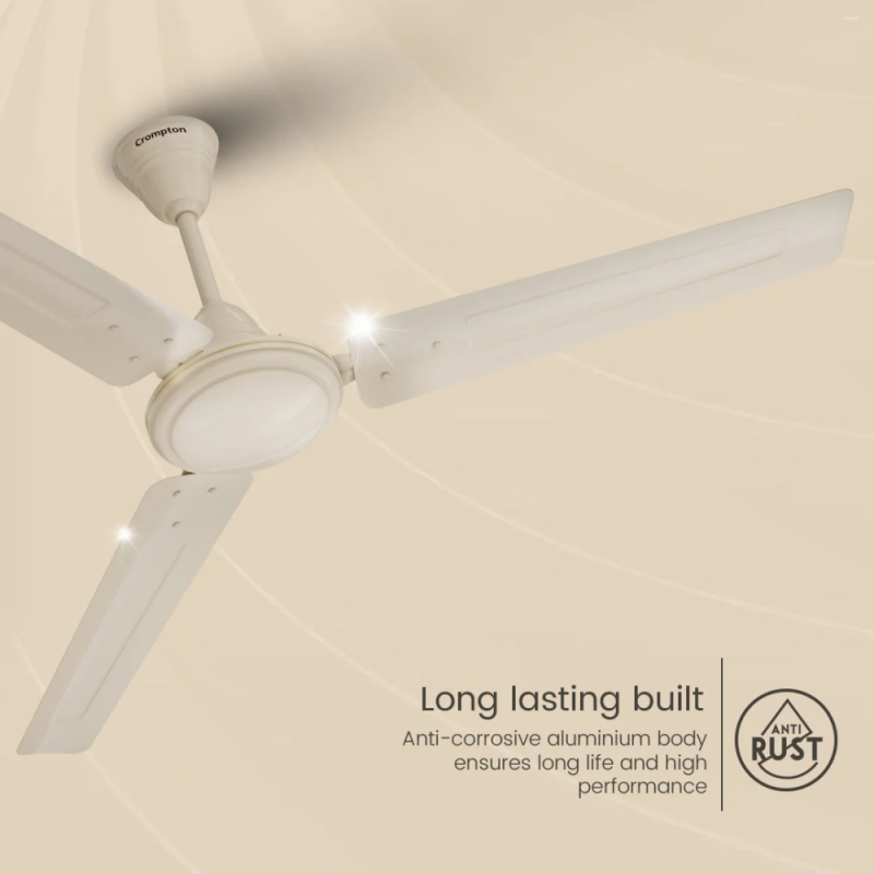 Crompton Surebreeze Sea Wind 1200MM46CYD 1200mm Ceiling Fan, 46W, 3 Blades, 390 RPM, Ivory