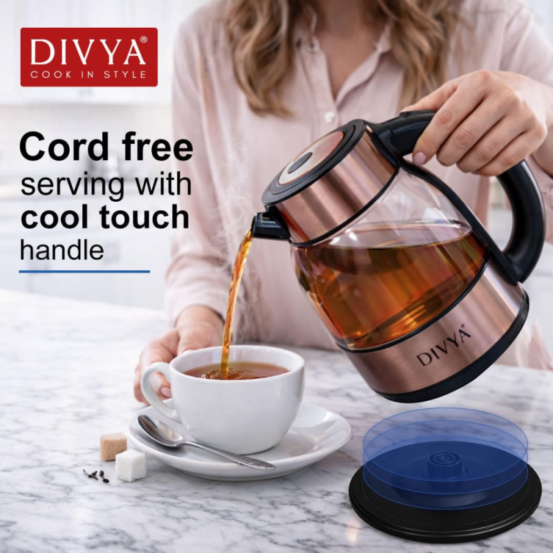 DIVYA Big Boss 1.8L Electric Glass Kettle with 1500W Power – SBS-BB-1800