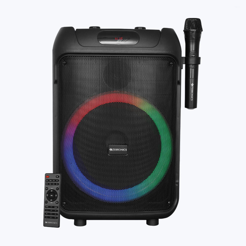 Zebronics ZEB-Thump 111 72W RMS Trolley DJ Speaker with Wireless Mic, Bluetooth 5.3, Karaoke, TWS, USB, mSD, AUX, FM & Rechargeable Battery