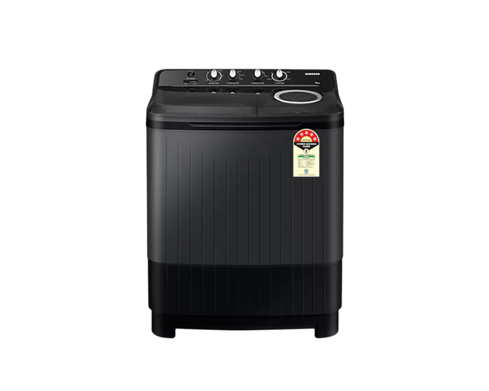 Samsung 7.5 kg Semi Automatic Washing Machine with Hexa Storm Pulsator, Dark Gray with Ebony Black Base (WT75B3200GD)