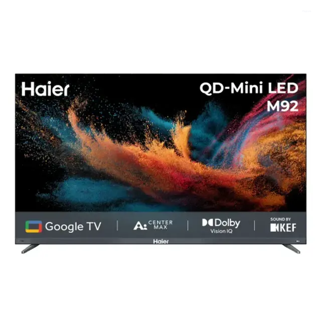 Haier 75 Inch 4K QD Mini LED Google TV with 144Hz Refresh Rate, Dolby Vision IQ, Dolby Atmos & Sound by KEF H75M92FUX