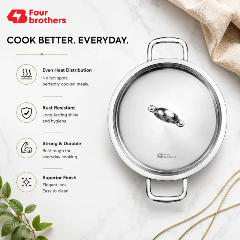 Four Brothers Triply Kadai 18 cm / 1.2 L 4BTPIK