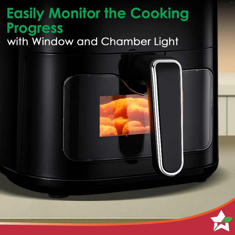 Wonderchef Evita 5L 1350W Digital Air Fryer, 12 Preset Menus, Rapid Air 360° Circulation, Viewing Window & Chamber Light