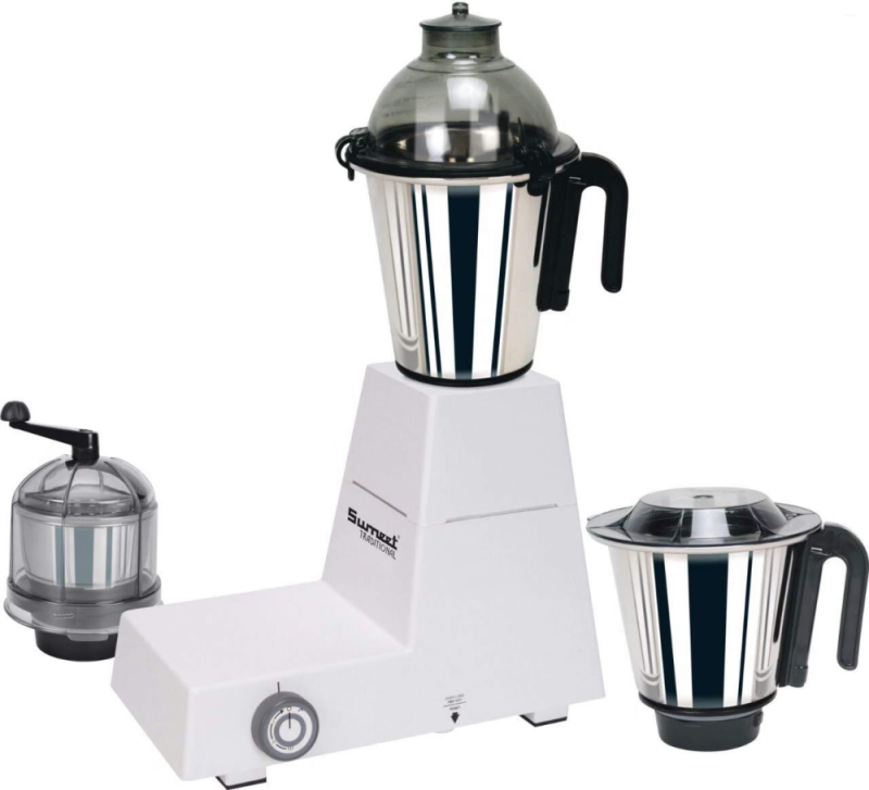 Sumeet Traditional Domestic DXE 750W Mixer Grinder with 3 Stainless Steel Jars, Copper Motor & Multi-Function Blades