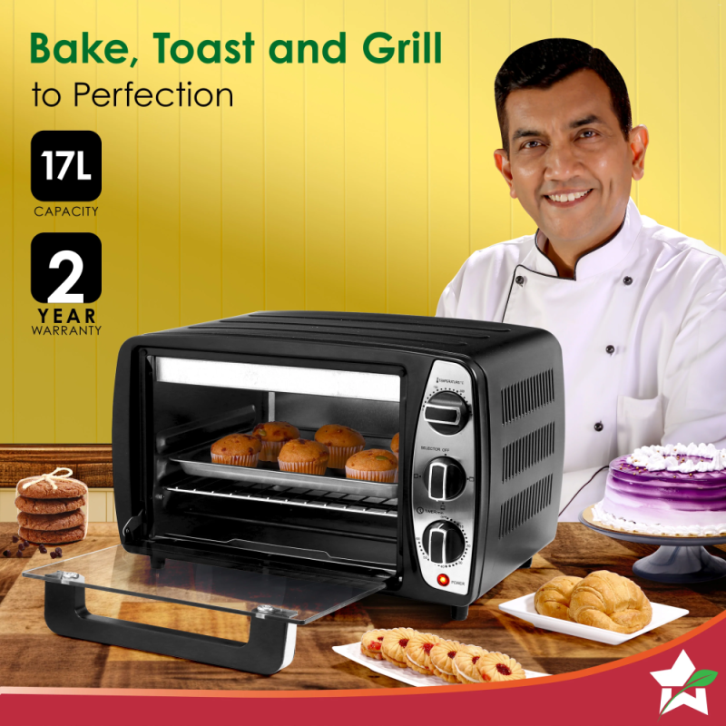 Wonderchef OTG 17L 1280W Oven Toaster Griller, 250°C Temperature Control, Auto Shut-Off & Heat Selector