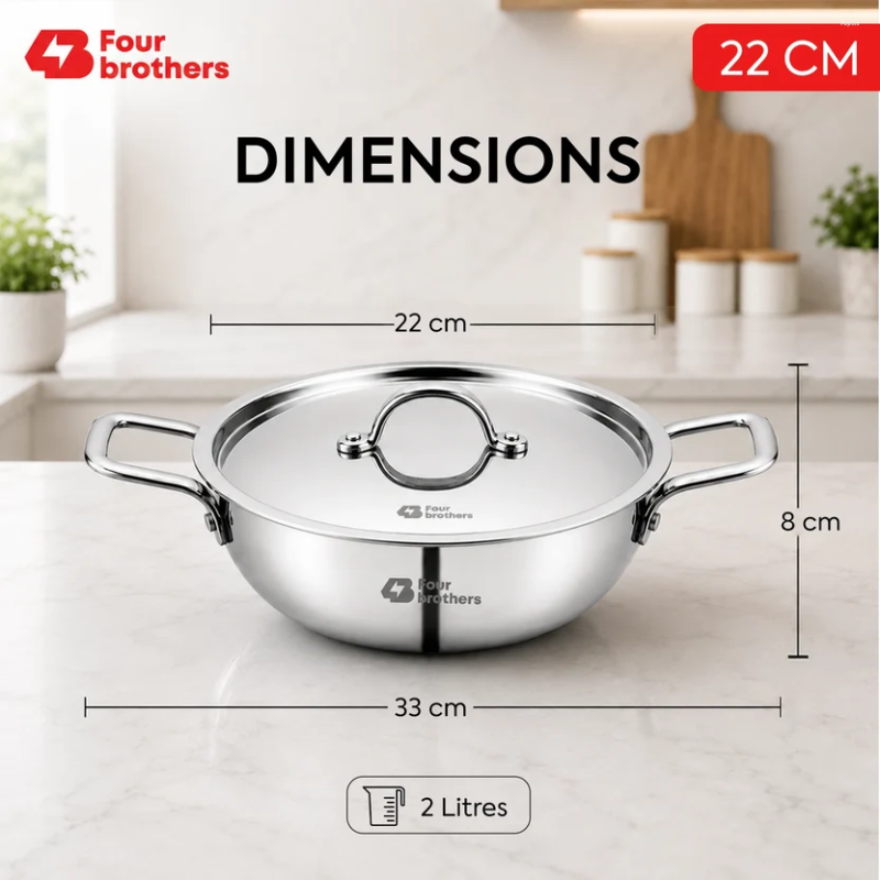 Four Brothers Triply Kadai 22 cm / 2.0 L 4BTPIK