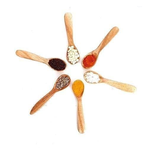 The Indus Valley 7.5cm Spoon Wooden, Set of 6 KS-NW-MS-004-06