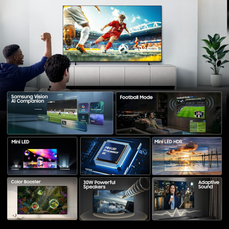 Samsung 65 Inches 4K Mini LED Samsung Vision AI Smart TV (UA65M2EHAULXL, Black)