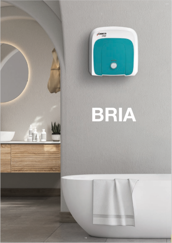 ESSCO Bria 25 Litre 5 Star Storage Water Heater, 2KW, Glass Lined Tank & Incoloy Heating Element, BMV-WHT-V025