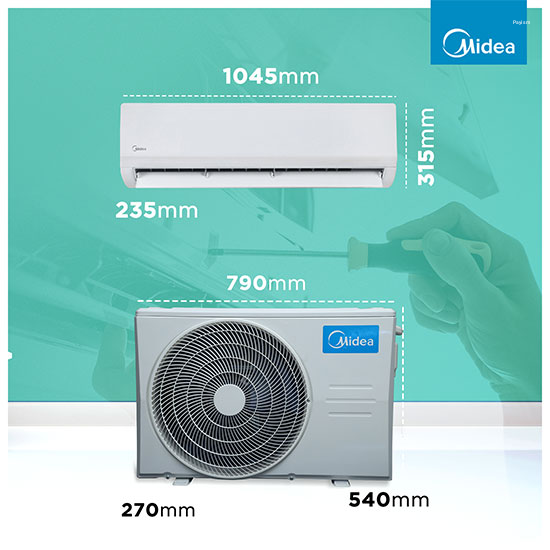 Midea 1 Ton 3 Star Inverter Split AC – SANTIS MAX DLX (MAI12SD3R36F0)