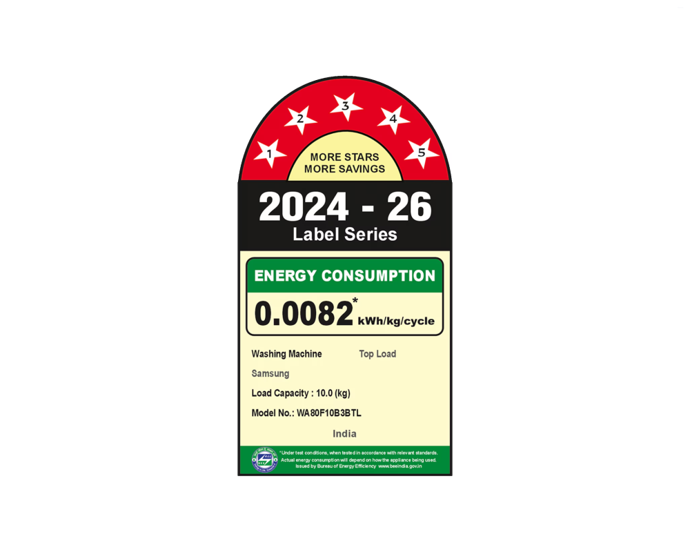 Samsung 10.0 kg Top Load Washing Machine with AI Wash & Heater, Black (WA80F10B3B)