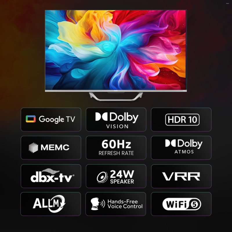 Haier 75 Inch 4K QLED Google TV with Dolby Vision, Dolby Atmos, MEMC & Hands-Free Voice Control 75S800QT