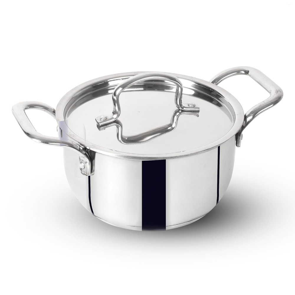 The Indus Valley 18cm Casserole Tri-Ply Stainless Steel, 5-Ply Bottom KC-CR-003