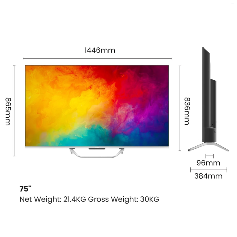 Haier 75 Inch 4K QLED Google TV with Dolby Vision, Dolby Atmos, MEMC & Hands-Free Voice Control 75S800QT