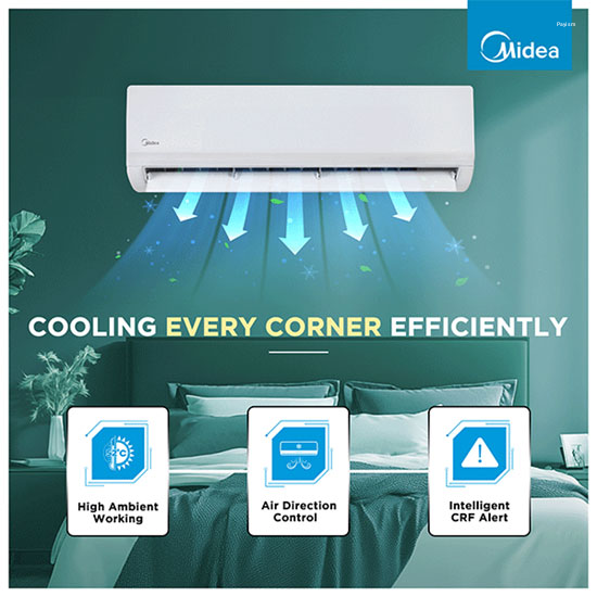 Midea 1.5 Ton 3 Star Inverter Split AC – SANTIS MAX DLX (MAI18SD3R36F0)