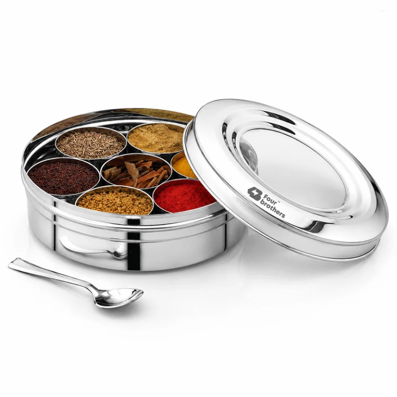 Four Brothers SS Spice Box 7 in 1 See Through Lid Small 4BSB-S