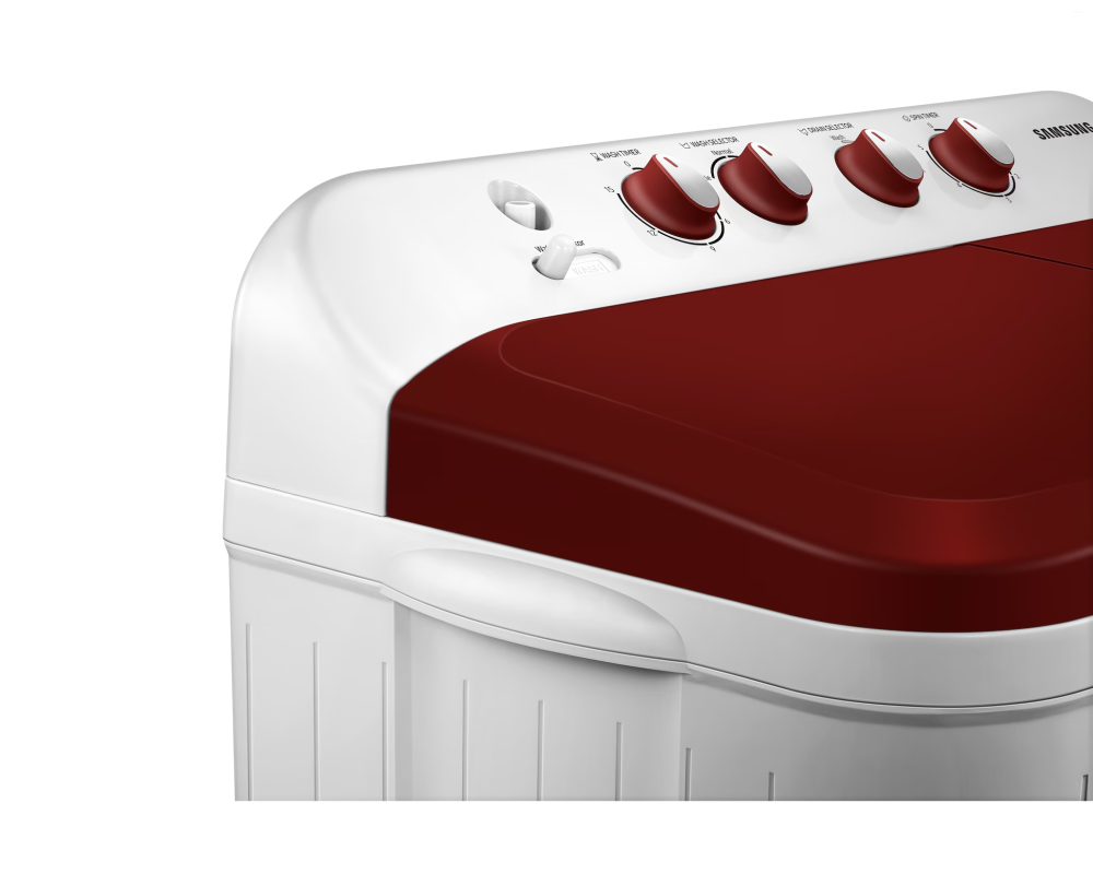 Samsung 7.0 kg Semi Automatic Washing Machine with Double Storm Pulsator, Light Gray with Wine Lid (WT70C3000RR)