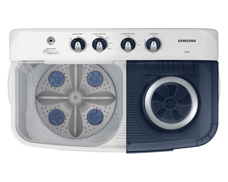 Samsung 7.5 kg Semi Automatic Washing Machine with Double Storm Pulsator, Light Gray (WT75M3200LL)