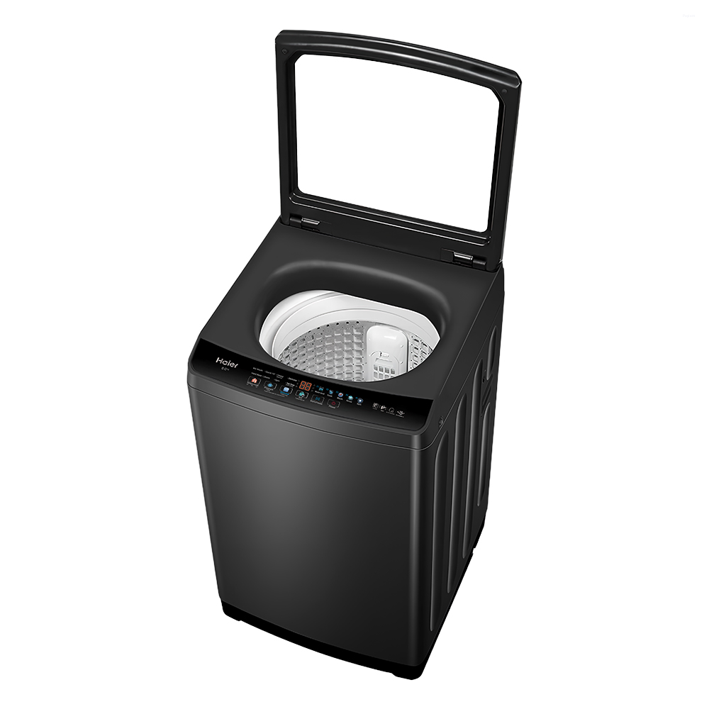 Haier 8 Kg 5 Star Fully Automatic Top Load Washing Machine with AI Wash, In-Built Heater & Oceanus Wave Drum HWM80-H320BK