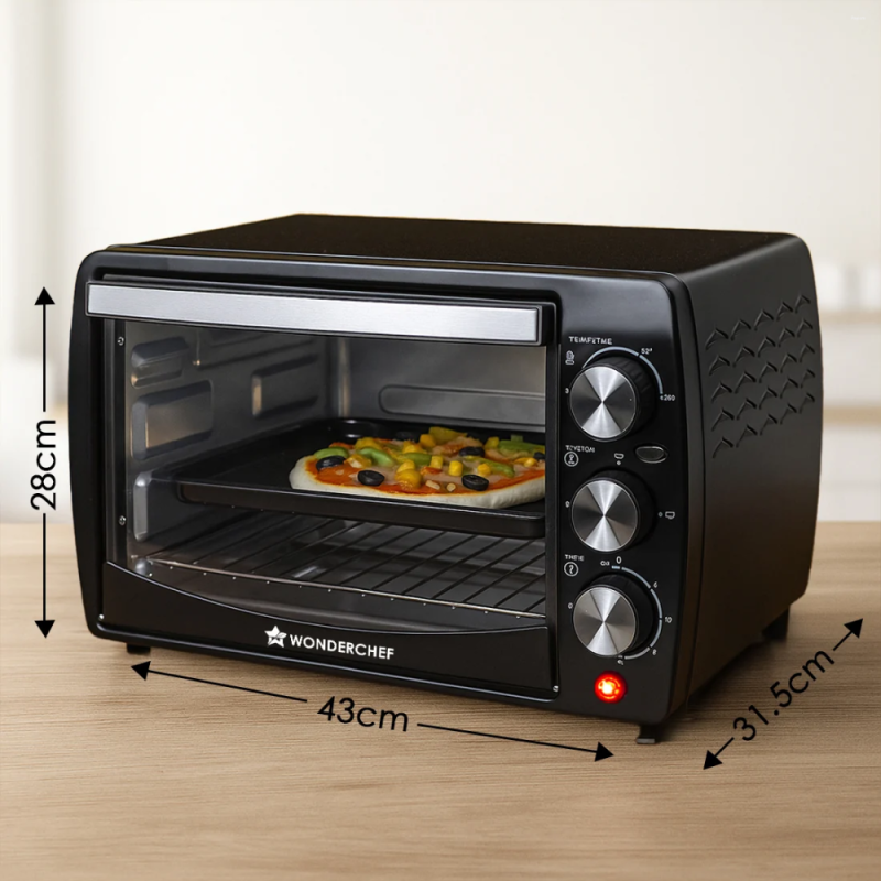Wonderchef OTG 19L 1280W Oven Toaster Griller, Convection, Auto Shut-Off & 250°C Temperature Control