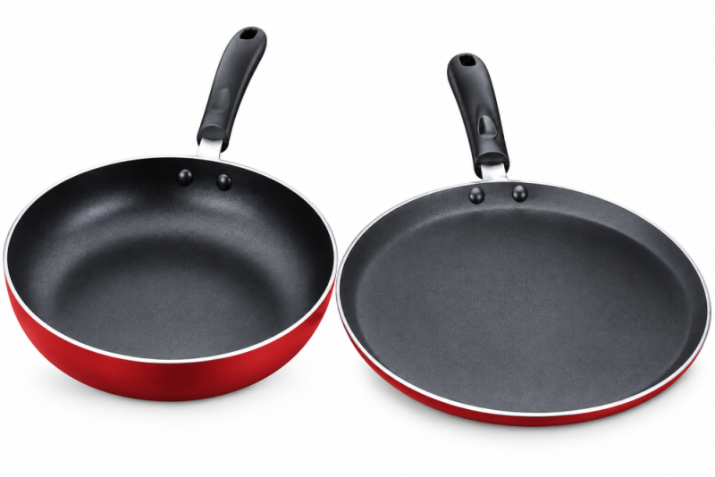 Butterfly Kroma Deluxe KCP2 250 mm Tawa & 240 mm Fry Pan Combo with Greblon-C3 Non-Stick Coating & Induction Base