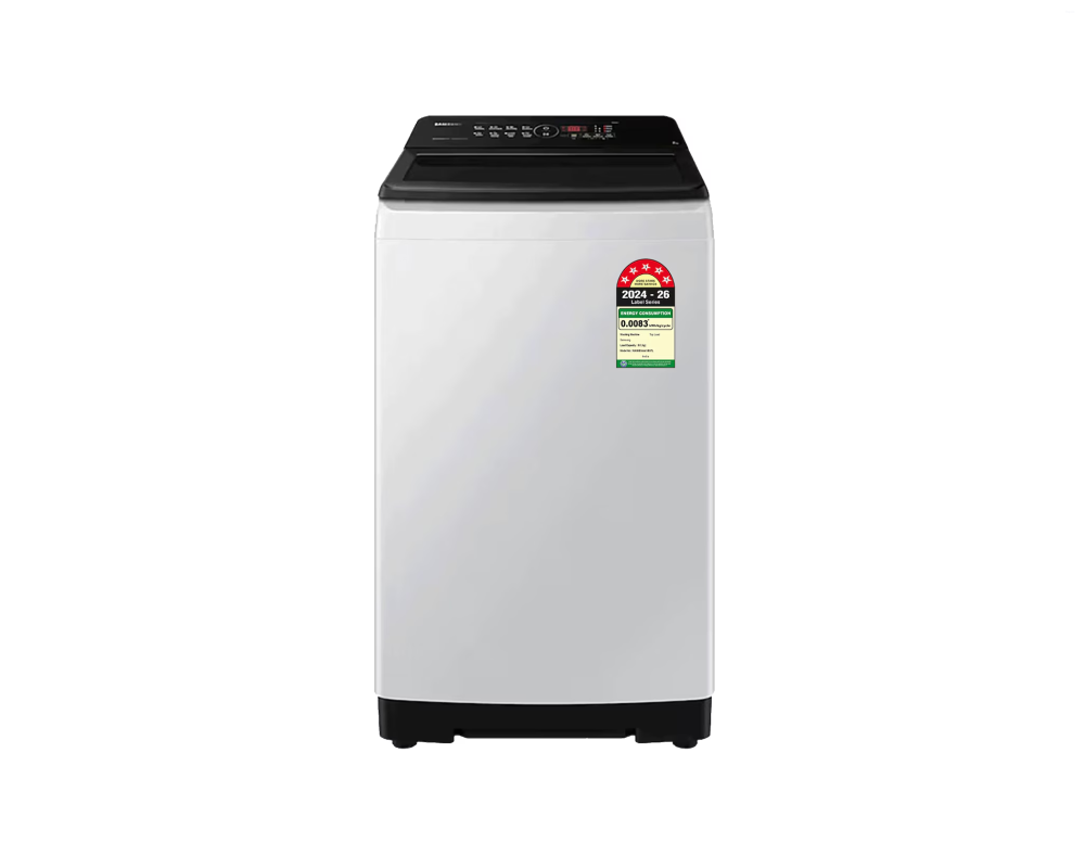Samsung 8.0 kg Top Load Washing Machine with Ecobubble, Light Gray (WA80BG4441BG)